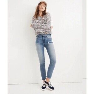 Madewell Jeans Women Size 25P Petite Stovepipe Blue Holburn Wash Denim K7986